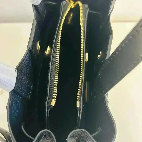 Michael Kors Emilia Small Satchel Crossbody Bag Black MK Signature - Picture 7 of 10